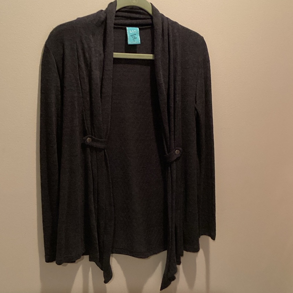 h.i.p. Charcoal Open Front Cardigan